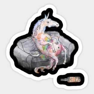 drunk unicorn- Sticker